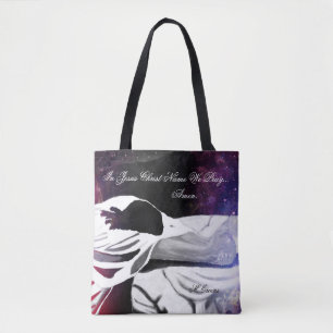 Bolso De Tela En el nombre de Jesucristo, rezamos, amén