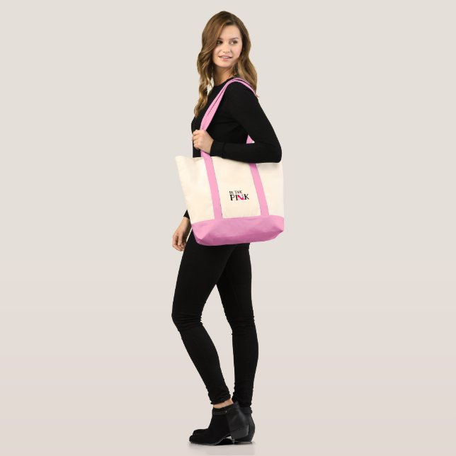 Bolso De Tela En el Tote de impulso rosado (Anverso (modelo))