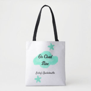 Bolso De Tela En la nube nueve nubes pastel verde estrella despe