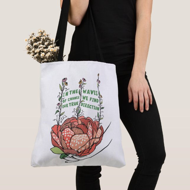 Bolso De Tela En la ola de cambio encontramos nuestra verdadera  (Detalle)