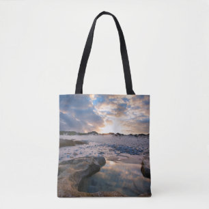 Bolso De Tela En la puesta del sol en un charco