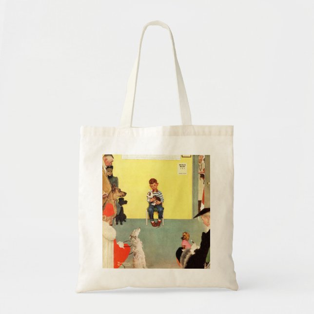 Bolso De Tela En los Vets de Norman Rockwell (Frente)