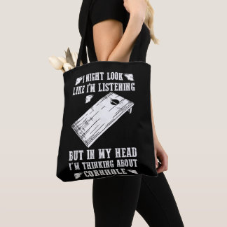 Bolso De Tela En mi cabeza pienso en Cornhole Cornhole