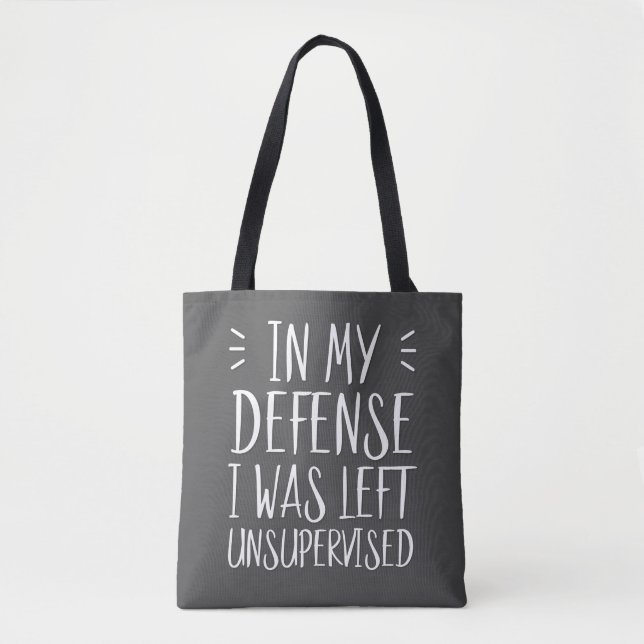 Bolso De Tela En mi defensa, me dejaron sin supervisión (Anverso)