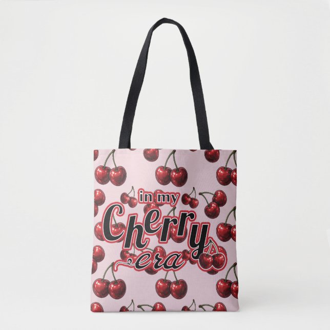 Bolso De Tela En mi época de cereza Glossy Red Cherries Retro Gl (Anverso)