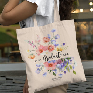 Bolso De Tela En Mi Era de Graduado   Monograma Floral 