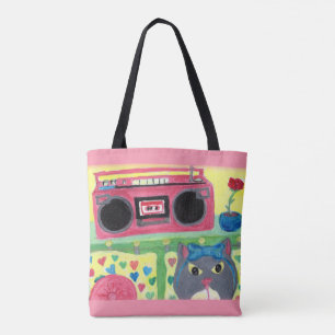 Bolso De Tela En Mi Habitación Retro Pintura De Gatos Arte Popul