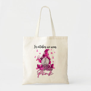 Bolso De Tela En Octubre Usamos Gnomas Rosados Conscientes Del C