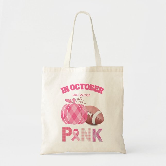 Bolso De Tela En octubre usamos rosa, sobreviviente de cáncer de (Frente)