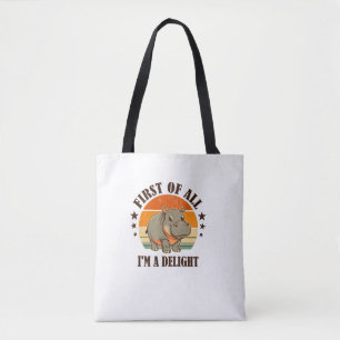 Bolso De Tela En primer lugar soy un Delight Baby Hippo Moo Deng