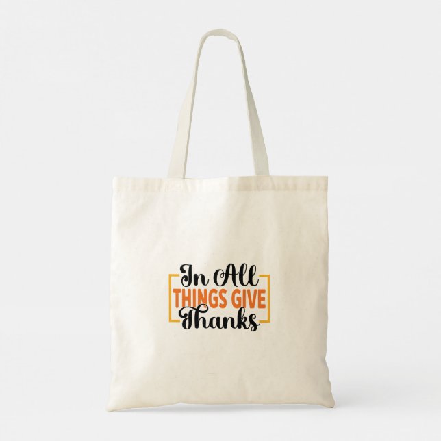 Bolso De Tela En Todas Las Cosas Da Gracias (Reverso)