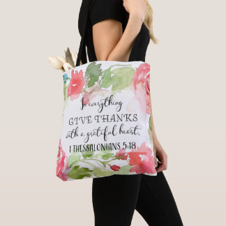 Bolso De Tela En todo, dar gracias | Arte de escritura