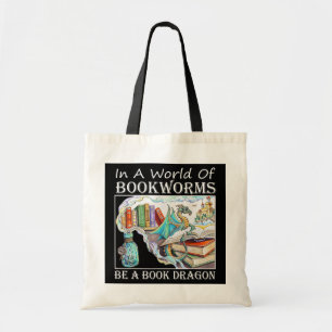 Bolso De Tela En Un Mundo De Librerías, Sé Un Dragón De Libro