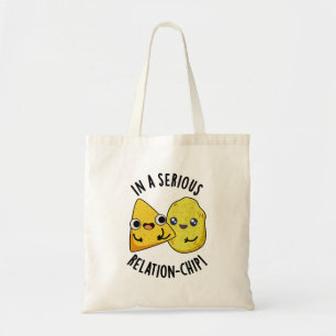 Bolso De Tela En una seria relación-chip Funny Food Pun