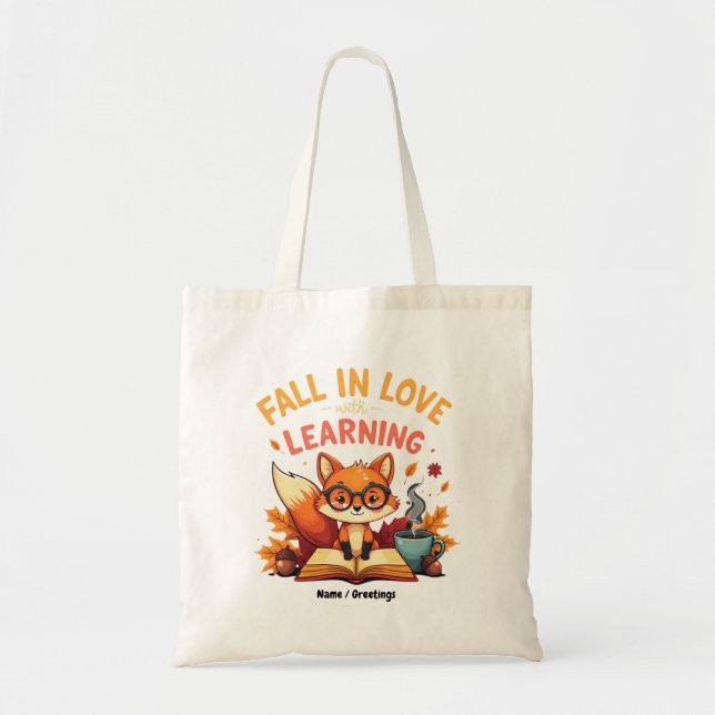 Bolso De Tela Enamorada de aprender divertidos diseños de Hallow (Frente)
