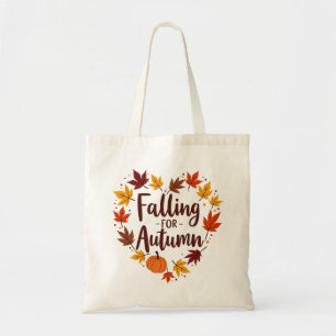 Bolso De Tela Enamorándose de la Calabaza de Corazón de Otoño