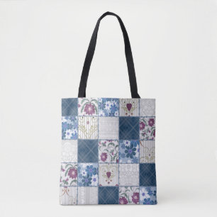 Bolso De Tela Encaje Floral: fondo transparente en mosaico.