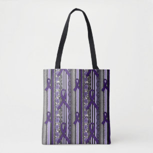 Bolso De Tela Encaje Gótico Floral Lavanda Conciencia de la Epil