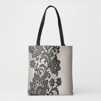 Bolso De Tela encaje negro