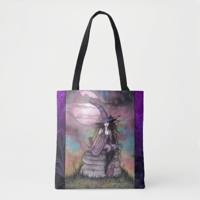 Bolso De Tela Encantado Crepúsculo Bruja Fantasía Arte (Anverso)