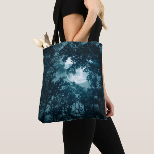 Bolso De Tela Encantador bosque nocturno con luna llena