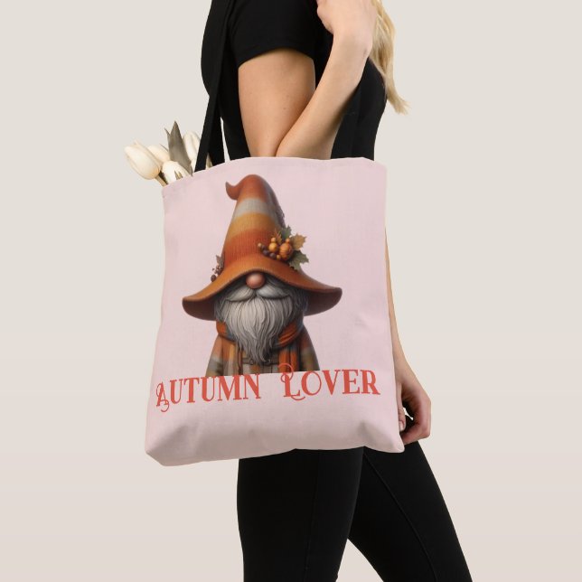 Bolso De Tela Encantador Gnome Lover del otoño - Cómodas batas d (Detalle)