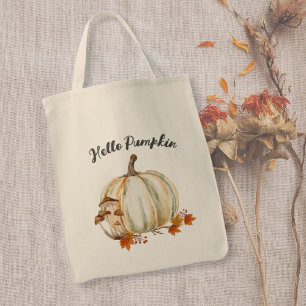 Bolso De Tela Encantador Hola Calabaza Hongo Otoño Hojas