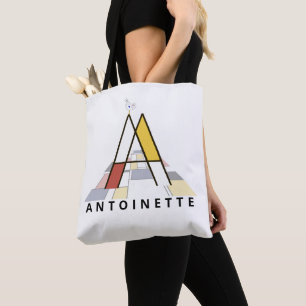 Bolso De Tela Encantador Monograma Estilo Neoplasticismo. Letra