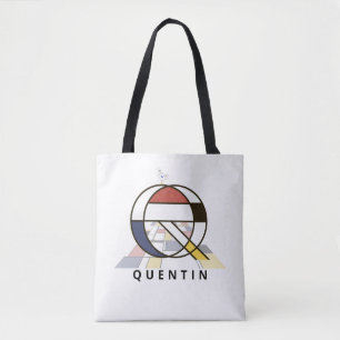Bolso De Tela Encantador Monograma Estilo Neoplasticismo. Letra