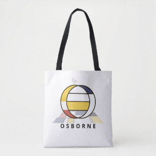 Bolso De Tela Encantador Monograma Estilo Neoplasticismo. Letra