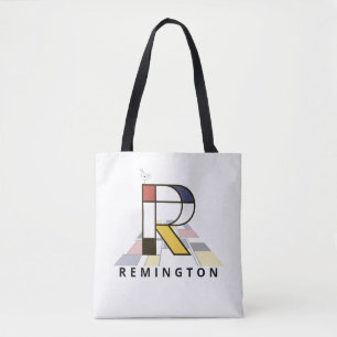 Bolso De Tela Encantador Monograma Estilo Neoplasticismo. Letra