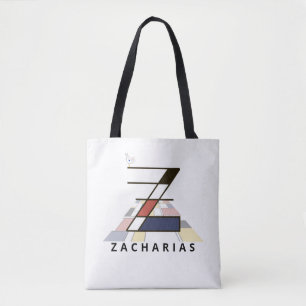 Bolso De Tela Encantador Monograma Estilo Neoplasticismo. Letra