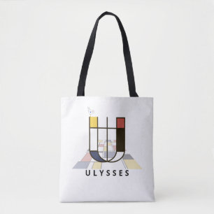 Bolso De Tela Encantador Monograma Estilo Neoplasticismo. Letra 