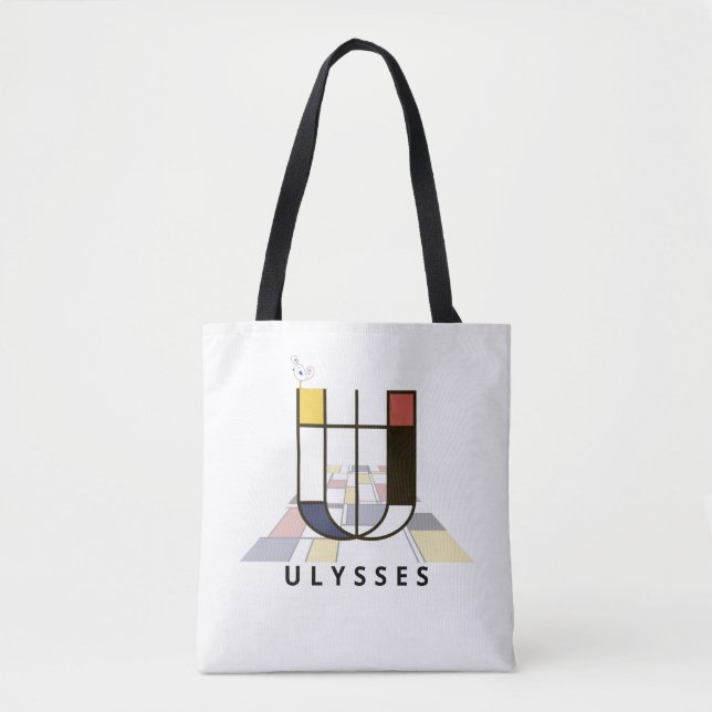 Bolso De Tela Encantador Monograma Estilo Neoplasticismo. Letra  (Anverso)