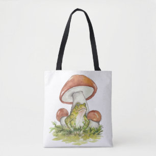 Bolso De Tela Encantador sapo debajo del hongo