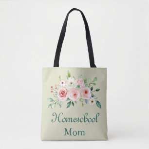 Bolso De Tela Encantador Tote Floral Homeschool Mom