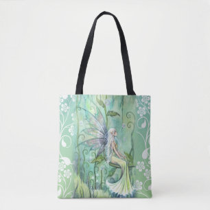 Bolso De Tela Encantadora Hada en Jardín Verde por Molly Harriso