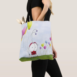 Bolso De Tela Encantadora Ladybug con los globos del corazón col