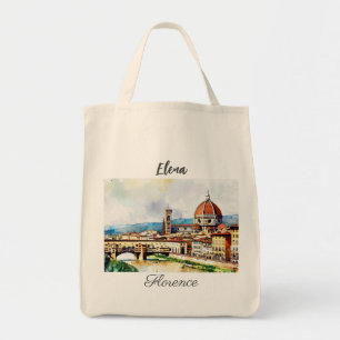 Bolso De Tela Encantadora pintura acuarela Florencia en Italia