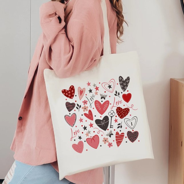 Bolso De Tela Encantadores corazones artísticos de amor (Subido por el creador)