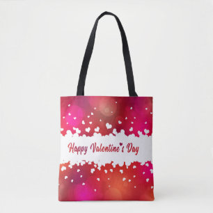 Bolso De Tela Encantadores corazones felices del Día de San Vale