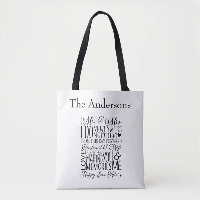 Bolso De Tela Encantadores recién casados (Anverso)