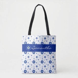 Bolso De Tela Encanto azul tradicional del mal de ojo de Nazar