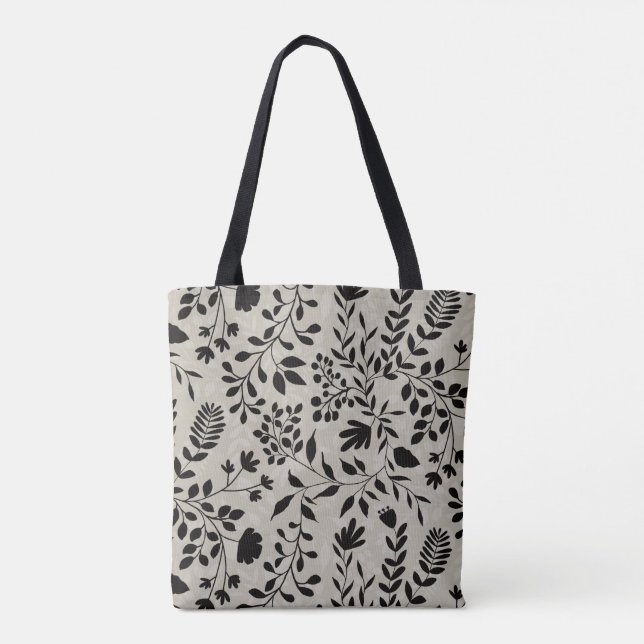 Bolso De Tela Enchanted Foliage Pretty Floral Garden Pattern (Reverso)