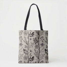 Bolso De Tela Enchanted Vertical Garden Reverie XL black beige