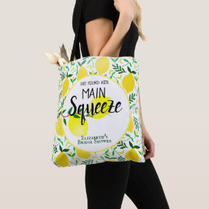 Bolso De Tela Encontró Su Principal Squeeze Lemons Bridal Shower