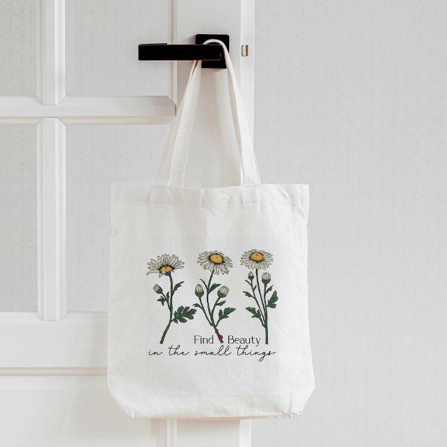 Bolso De Tela Encuentra Belleza En Las Pequeñas Cosas Que Daisy  (Subido por el creador)