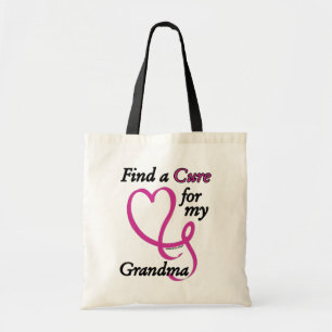 Bolso De Tela Encuentra una cura/corazón/abuela... Cáncer de mam