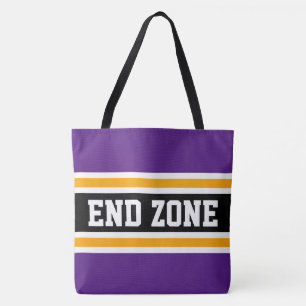 Bolso De Tela END ZONE Negrita Atletica Morado Naranja Negro Ray