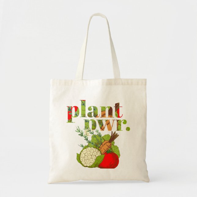 Bolso De Tela Energía vegetal vegan (Frente)